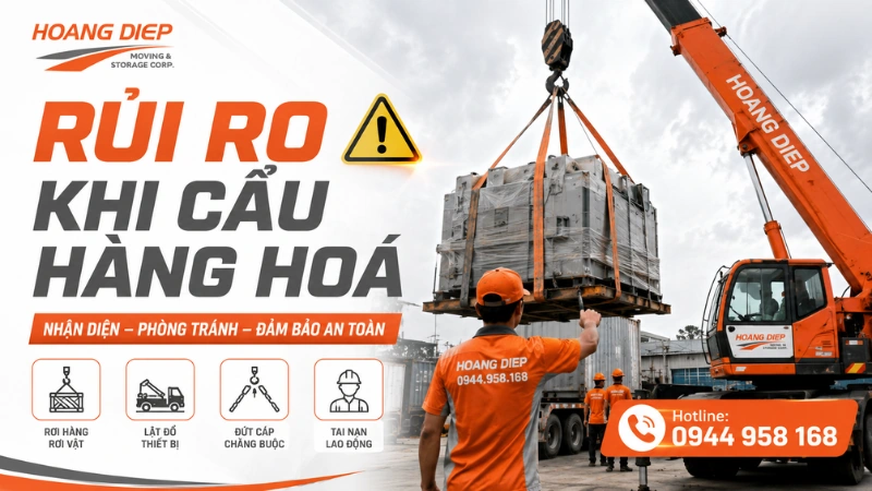 Các rủi ro khi cẩu hạ hàng hoá cần lưu ý
