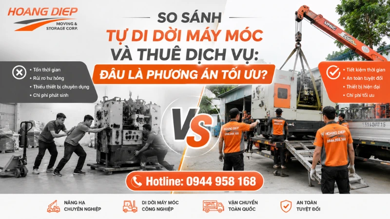 so sánh tự di dời máy móc và thuê dịch vụ