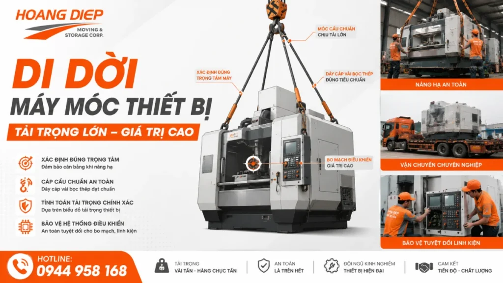 thách thức khi di dời máy móc thiết bị có tải trọng lớn và giá trị cao