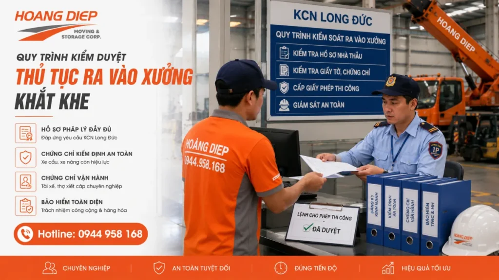 thủ tục ra vào xưởng khắt khe tại KCN Long Đức