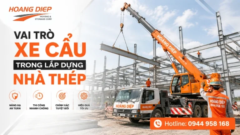 Hoàng Diệp chia sẻ vai trò của xe cẩu trong lắp dựng nhà thép