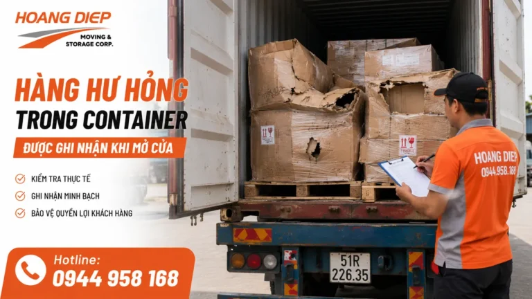 Hàng hư hỏng trong container được ghi nhận khi mở cửa