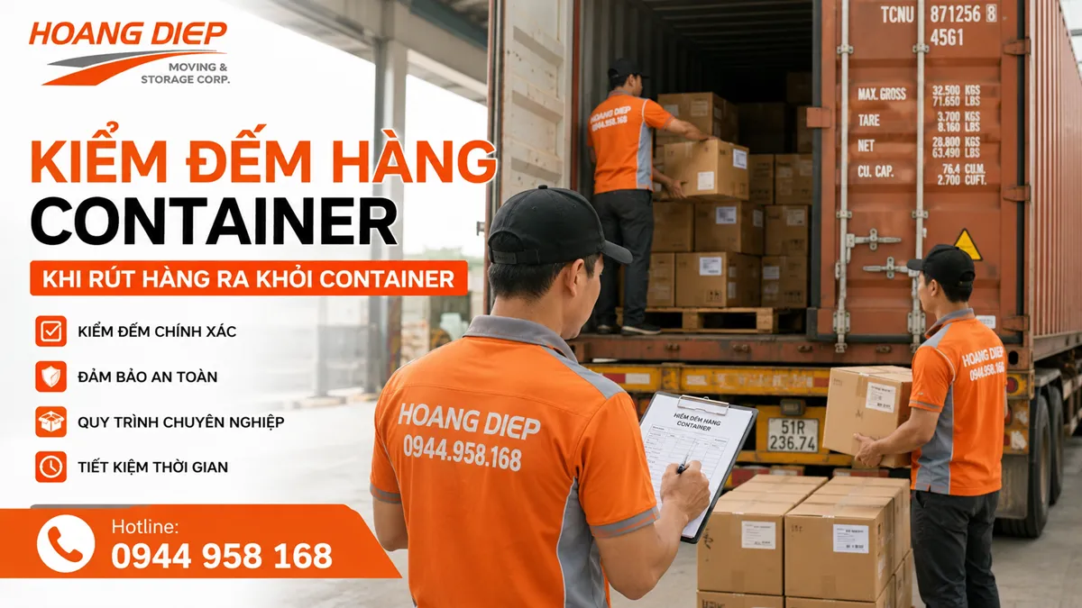 kiểm đếm hàng container khi rút hàng khỏi container