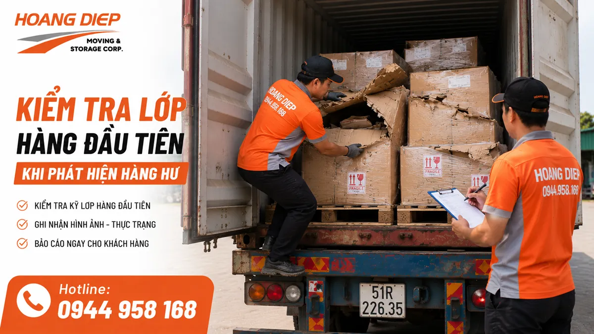Kiểm tra lớp hàng đầu tiên khi phát hiện hàng hư trong container