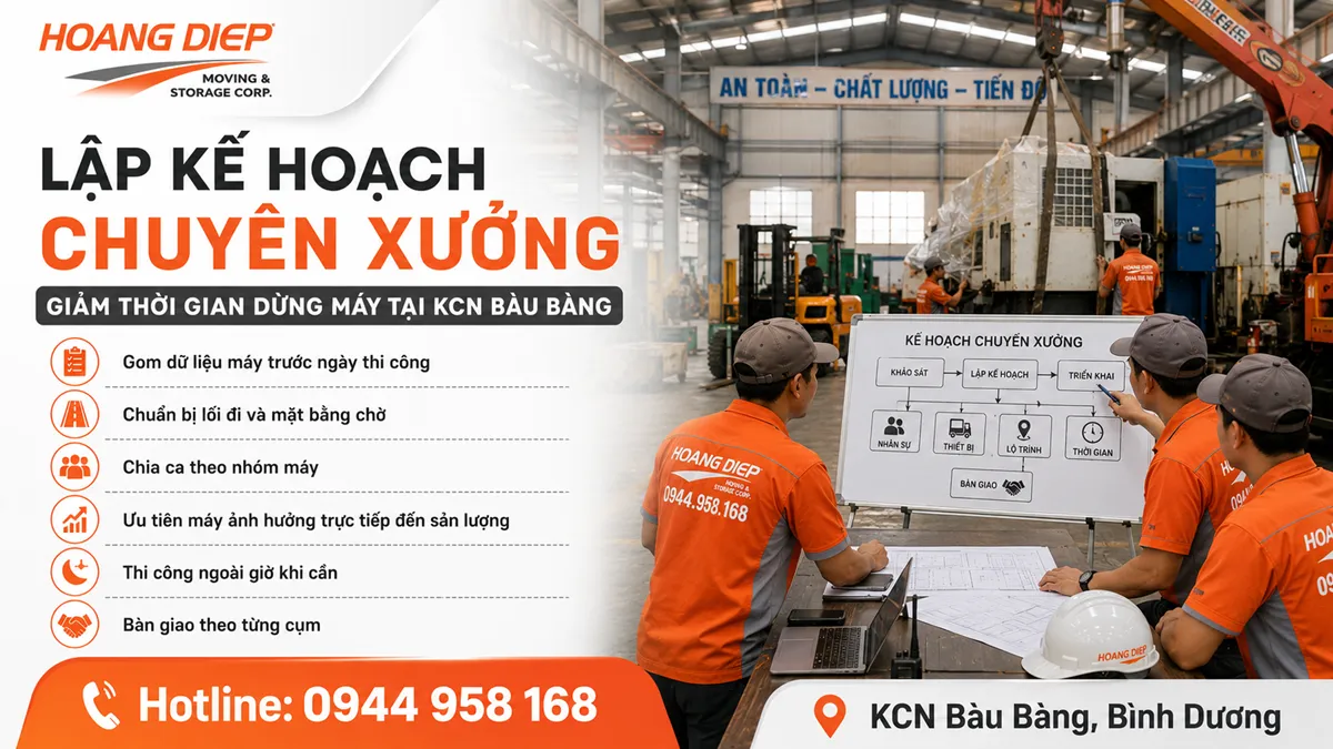 Lập kế hoạch chuyển xưởng và giảm thời gian dừng máy tại KCN Bàu Bàng